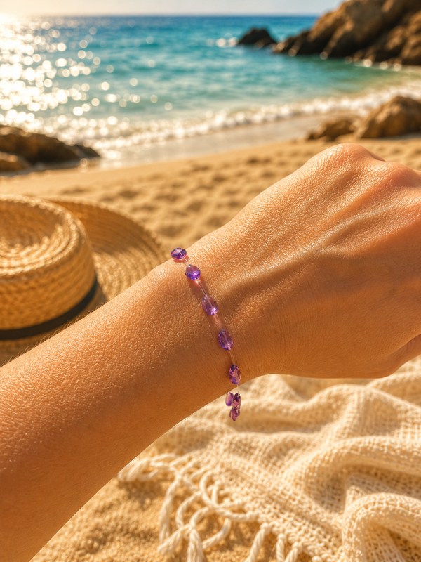 Bracelet artisanal en perles de résine – Bracelet poignet et cheville fait main