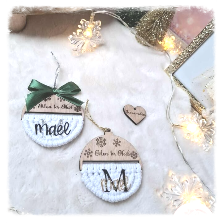 La boule de Noël personnalisée en macramé