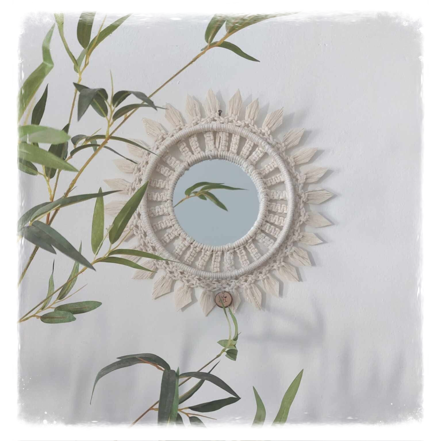 O sole mio - Miroir bohème – Création artisanale en macramé