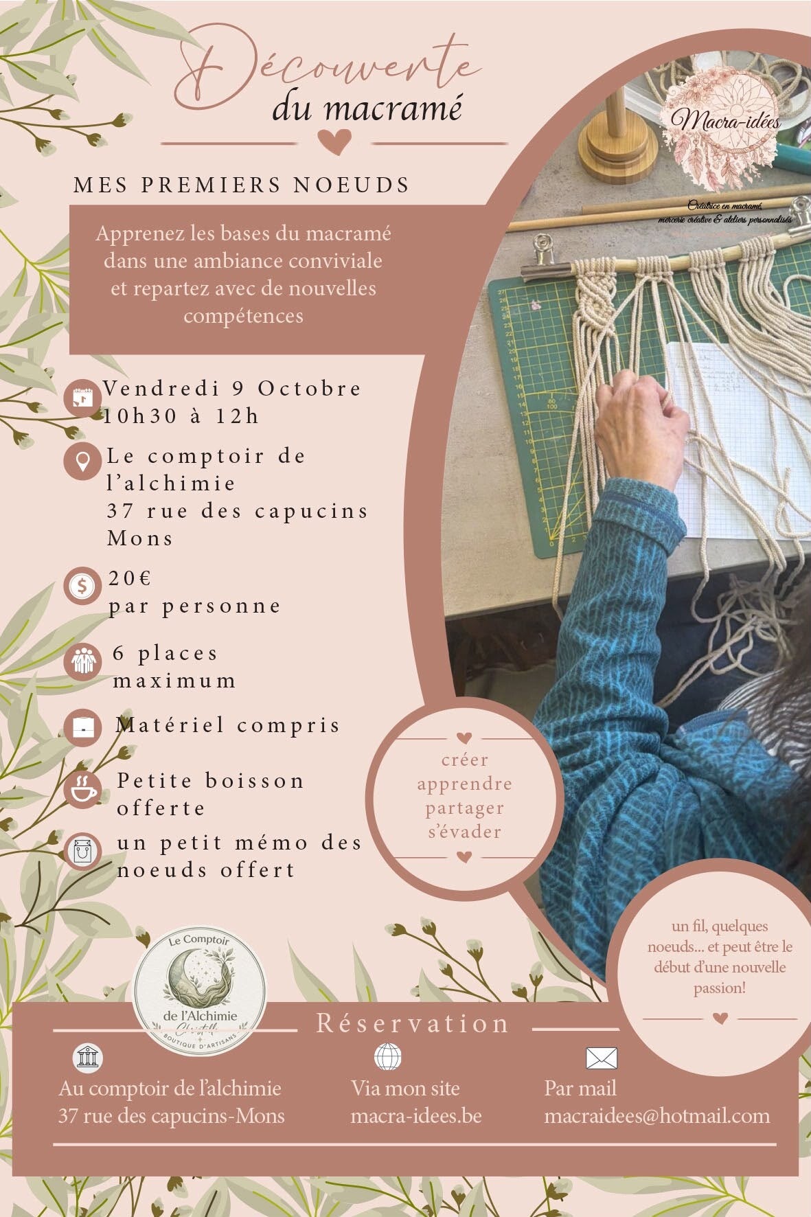 Atelier découverte du macramé – Mes premiers nœud