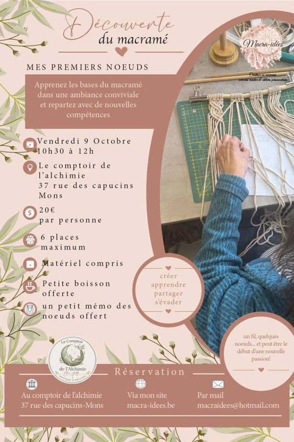 Atelier découverte du macramé – Mes premiers nœud