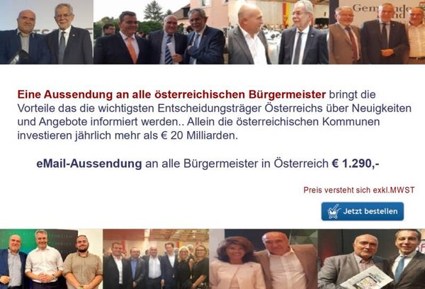 eMail Aussendung an alle österr. Bürgermeister