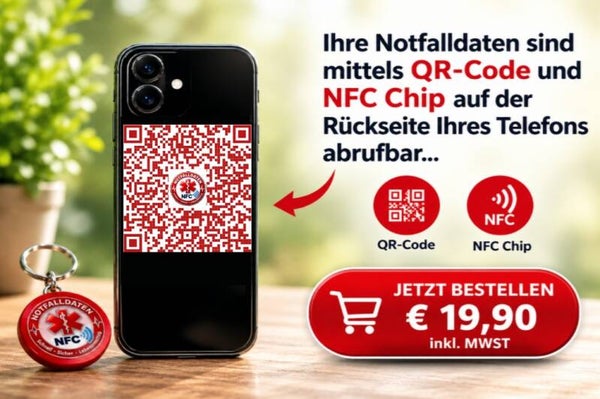 Notfalldaten auf Ihrem Telefoncover
