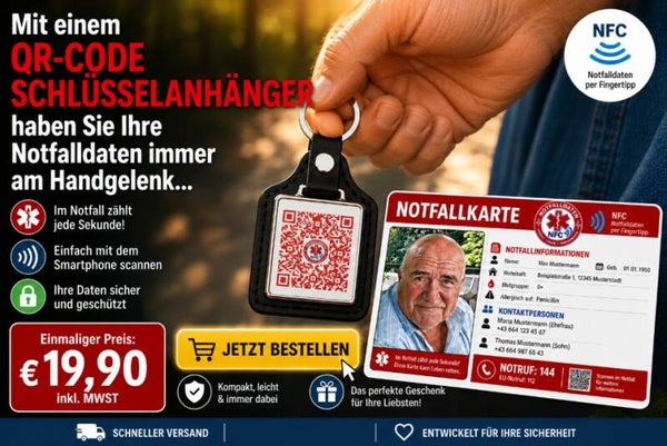 Schlüsselanhänger mit Ihren Notfalldaten