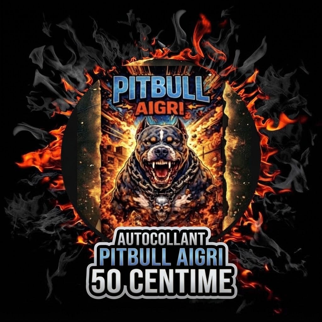 Autocollant pitbull aigri