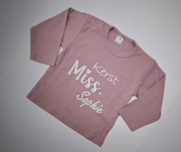 SHIRT MET LANGE MOUW | KERST MISS NAAM
