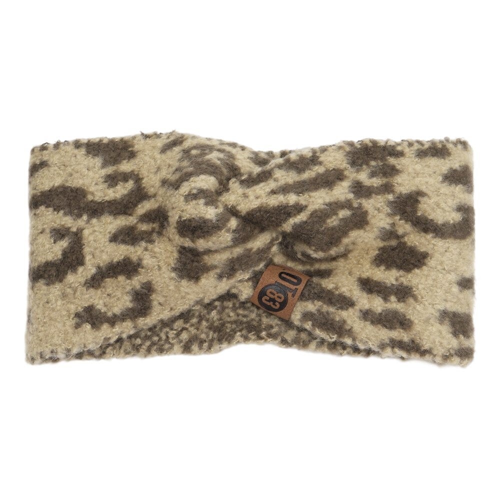 Haarband pip leopard olijf