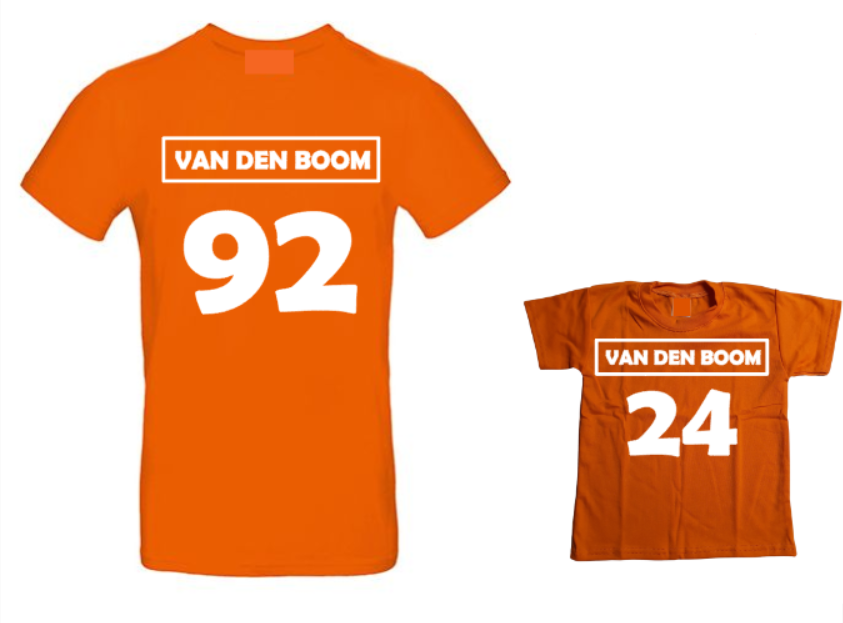 TWINNING SET KONINGS DAG | MET NAAM EN CIJFER