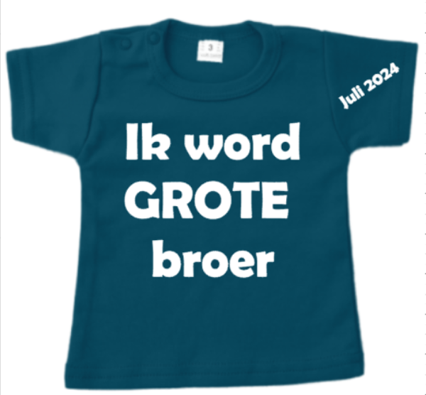 T-shirt “Ik word grote broer” met uitgerekende datum – in maten 56 t/m 110