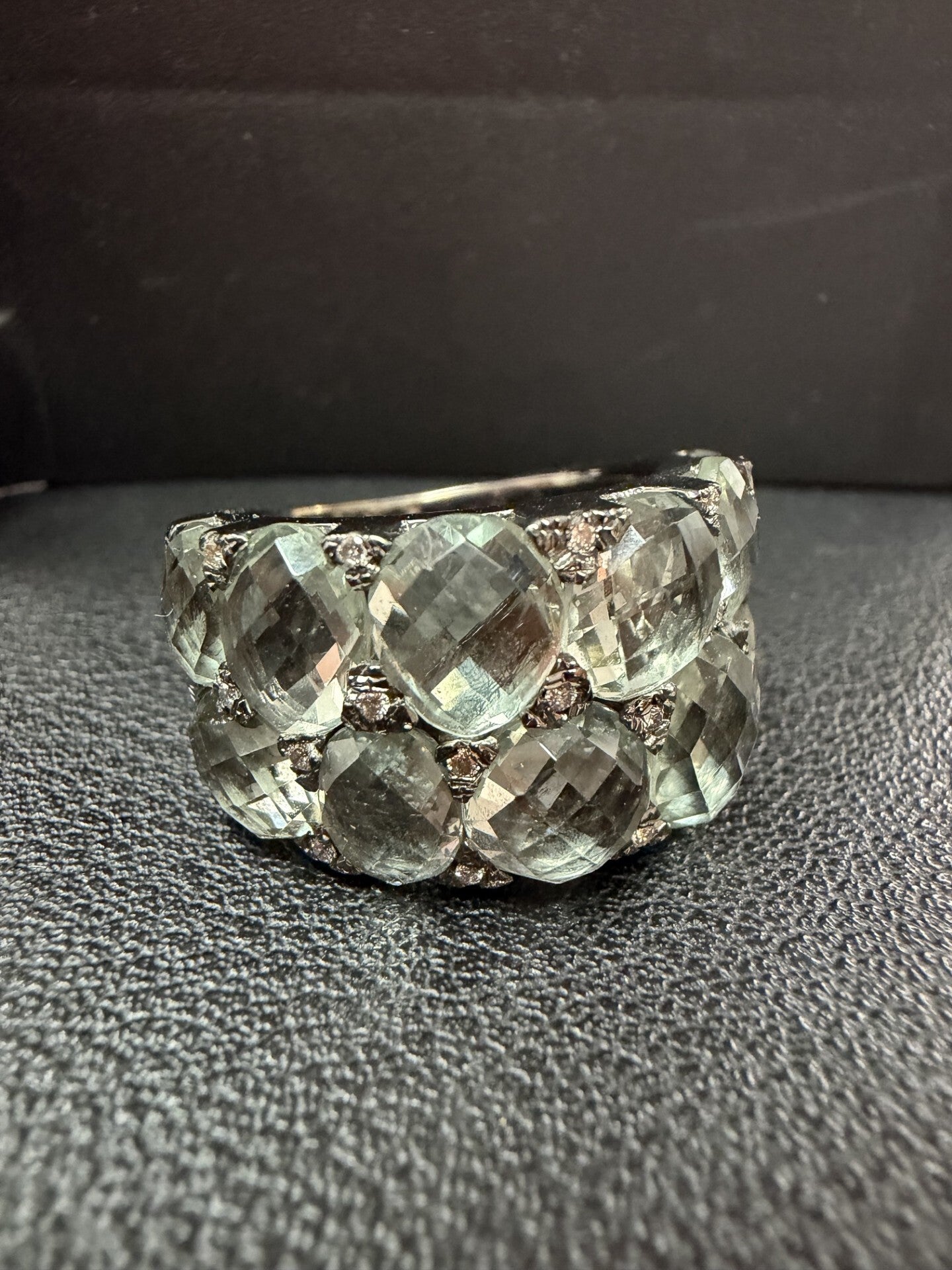 Anello Diamanti Acque Marine