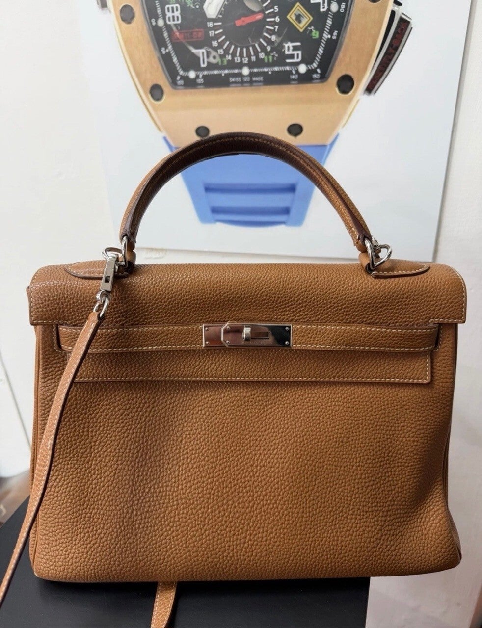 Hermes Kelly 32 cm full set Palladium