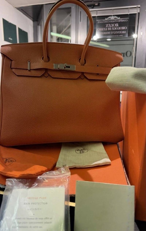 Hermes Birkin Bicolor 35 cm Orange Togo full set