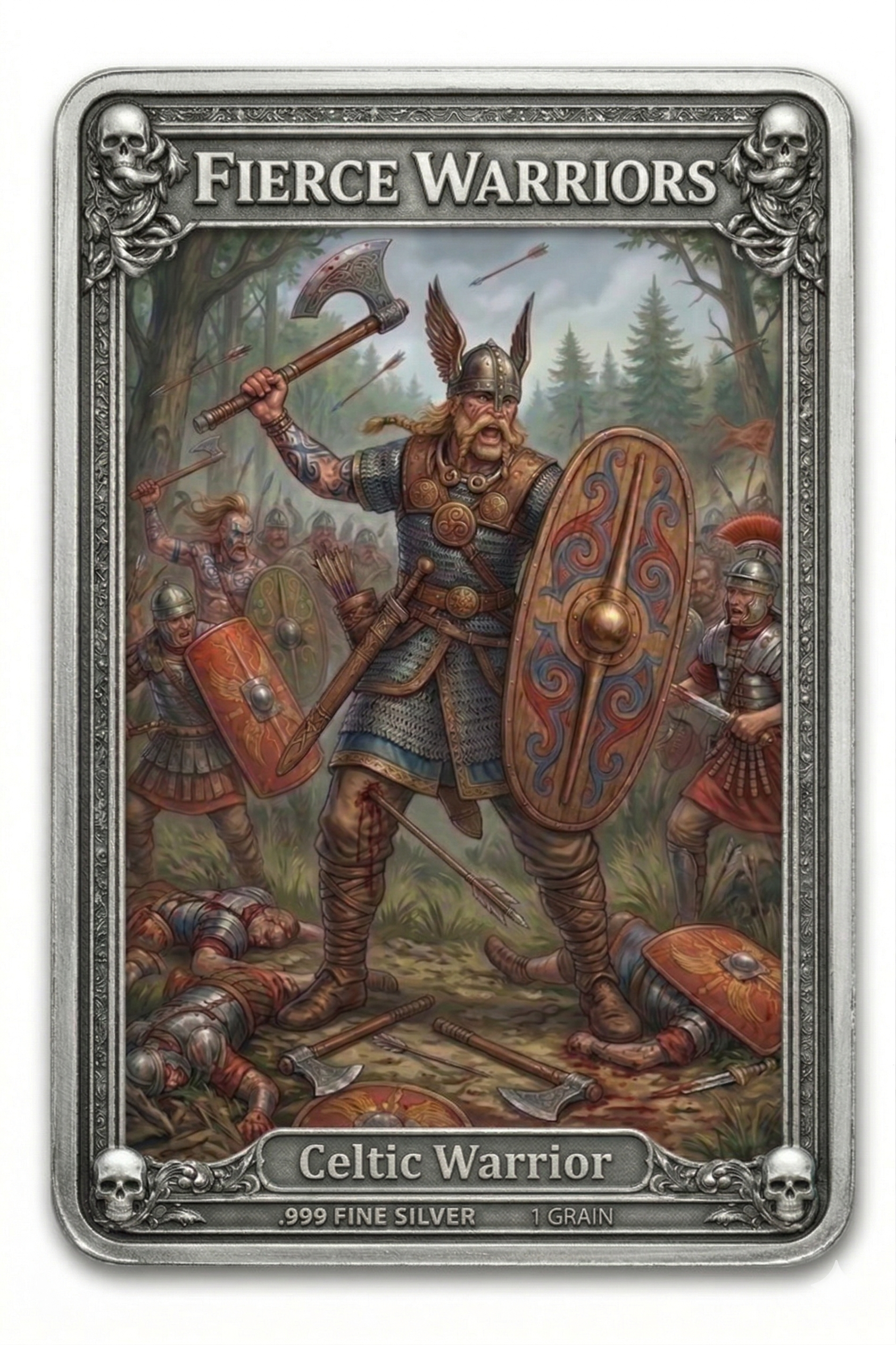 Celtic Warrior .999 Fine Silver 1 Grain Art Collector Card - Series 1: Ancient Warriors