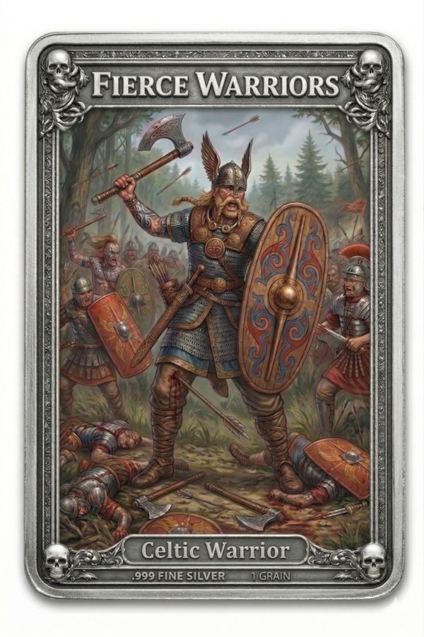 Celtic Warrior .999 Fine Silver 1 Grain Art Collector Card - Series 1: Ancient Warriors