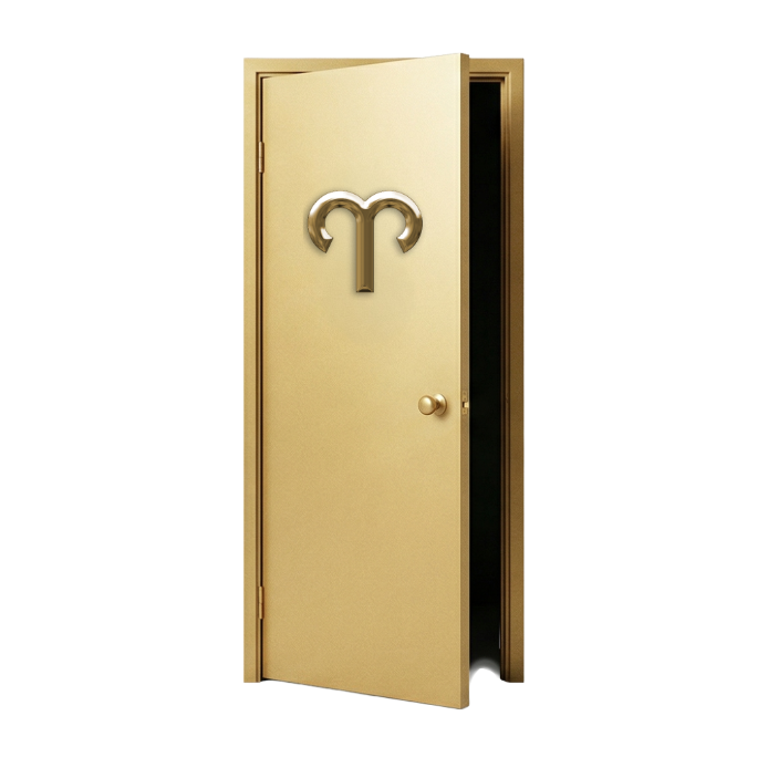 Simbolo astrologico Ariete - Portale dell'Incarnazione e Sovranità Personale RCS System.