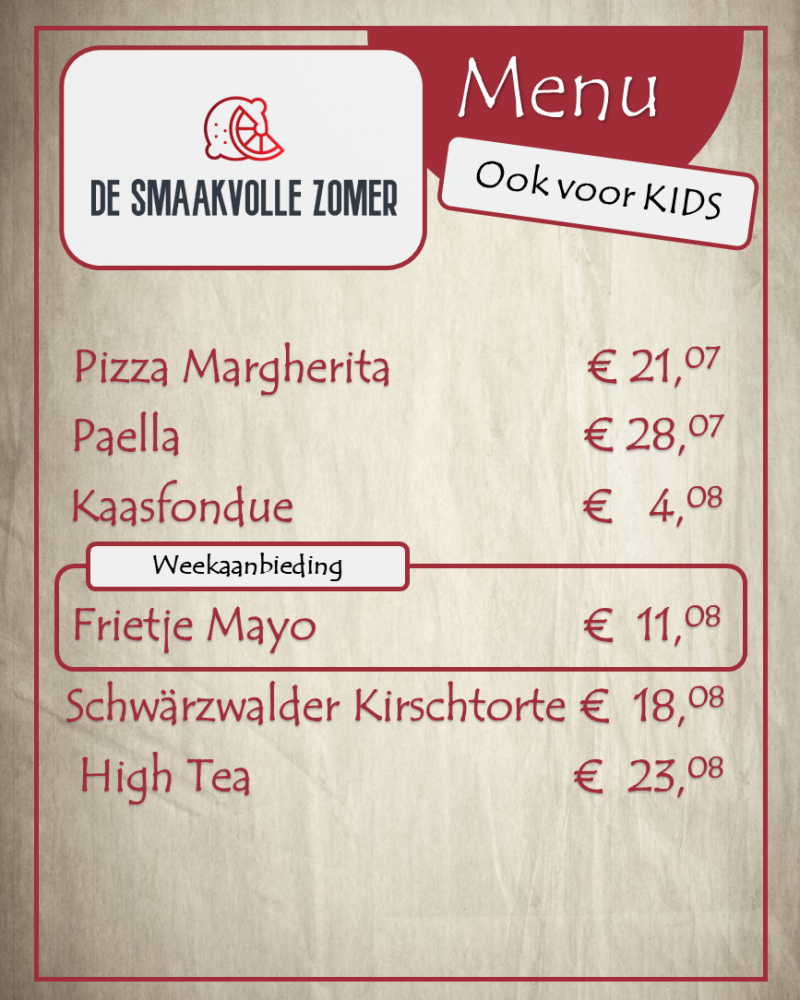 Menu Frietje Mayo