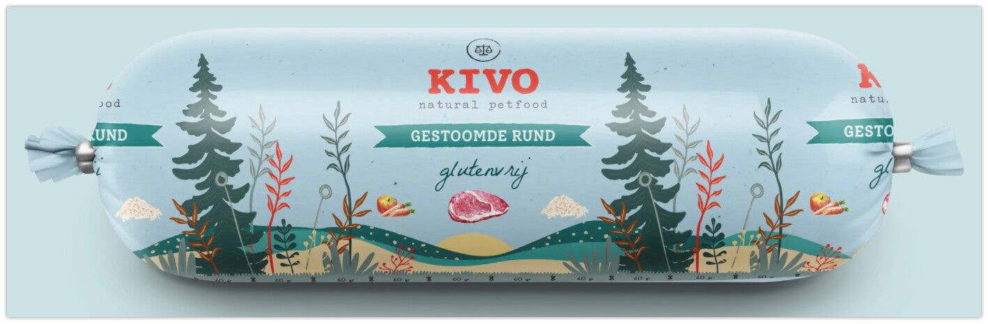 Kivo gestoomde worst Rund 12 x 600 gram