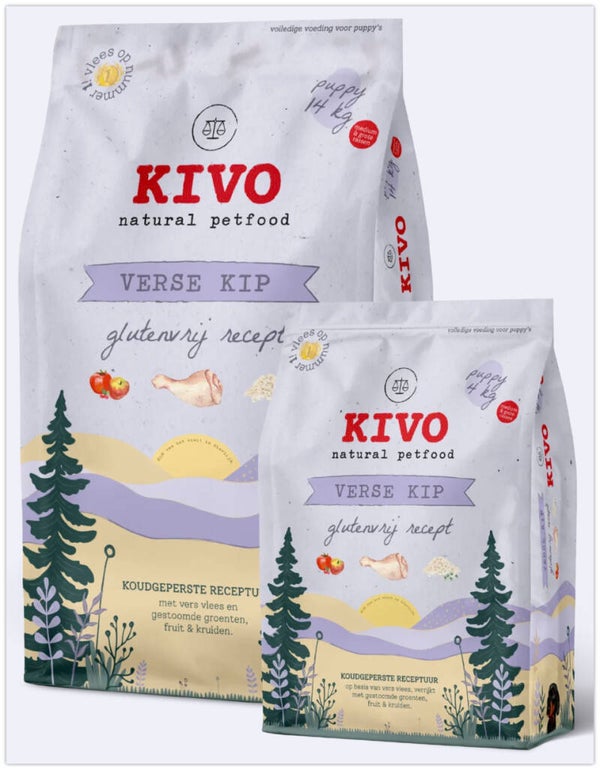 Kivo koudgeperste brokken Verse Kip Puppy - glutenvrij