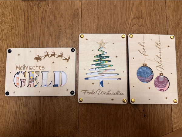 Geldgeschenke Weihnachten diverse Motive