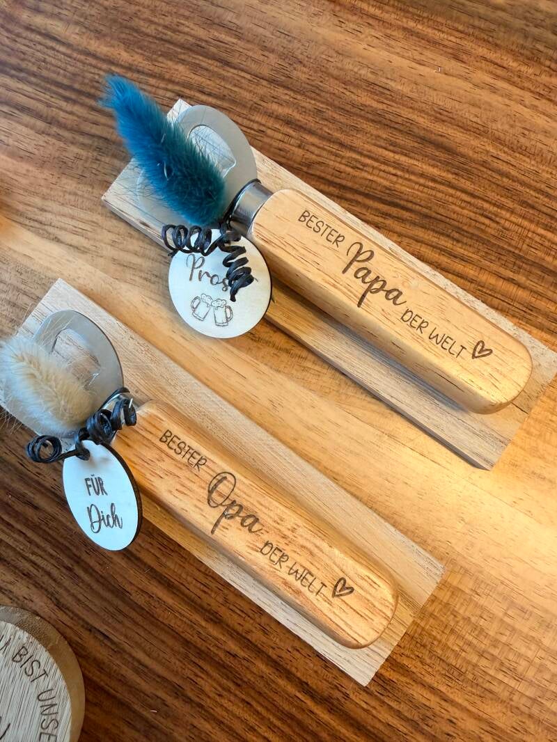 Bieröffner Geschenkset „Wunschtext“
