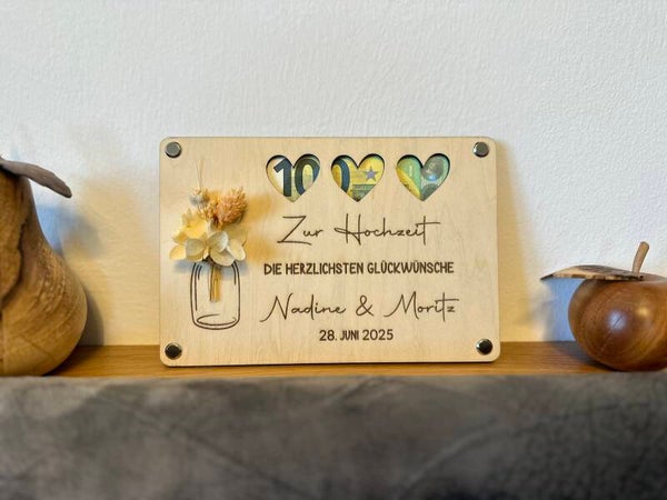 Geldgeschenk zur Hochzeit mit Trockenblümchen