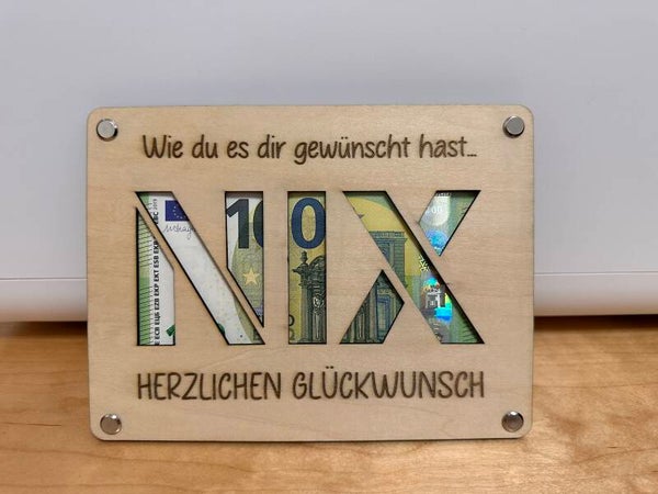 Geldgeschenk „NICHTS“