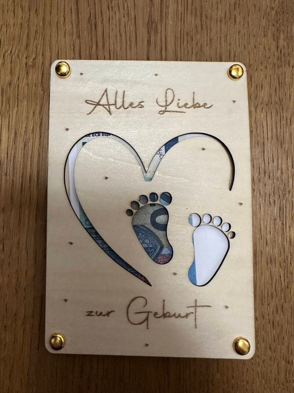 Geldgeschenk "zur Geburt" 10x15cm