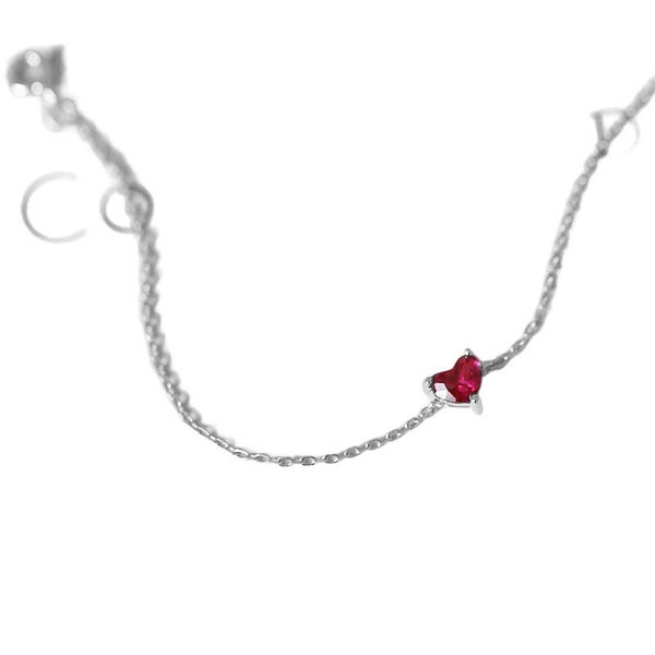 Rood hart armband 925 zilver