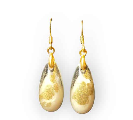 Oorbellen White Gold & Marble Gold