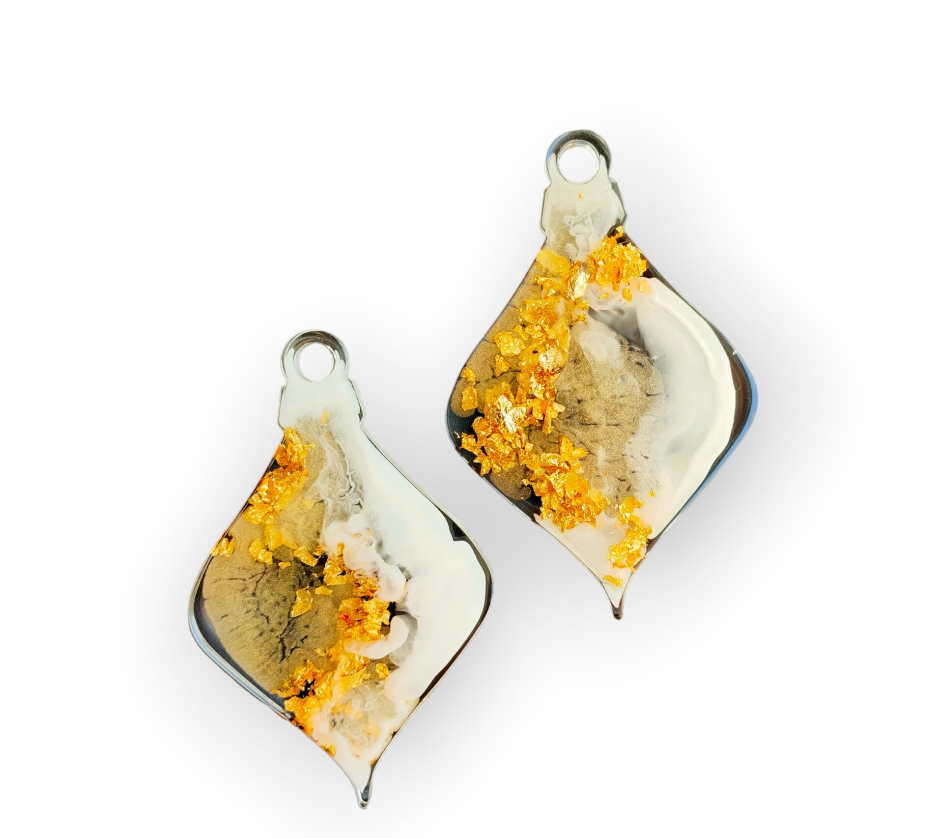 Unieke hoogwaardige kwaliteit handgemaakte epoxy kersthangers (set van 2 st.)