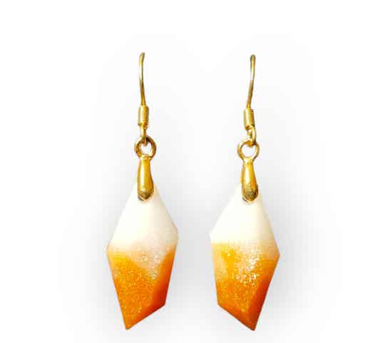 Oorbellen White & Gold