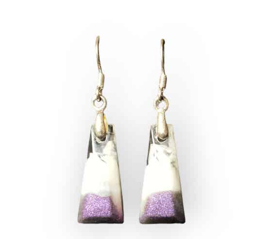 Oorbellen White & Chameleon Purple