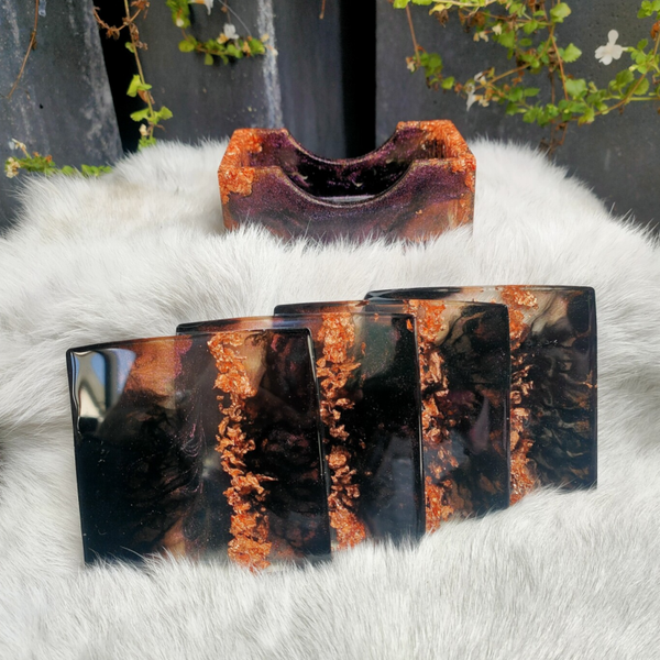 Onderzetter set Black & Copper