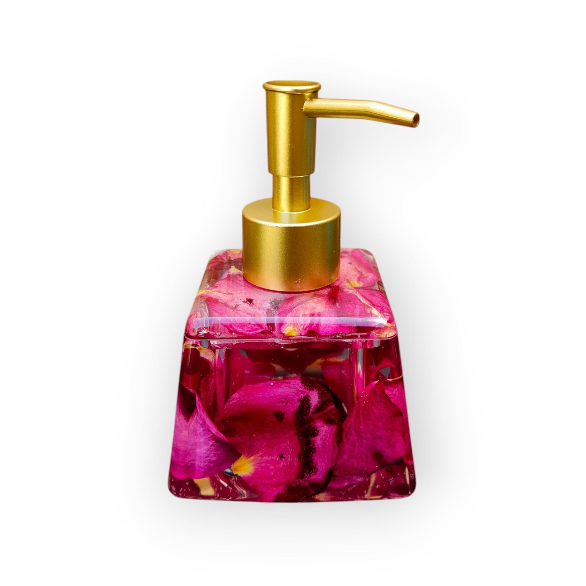 Handgemaakt Epoxy Zeeppompje met Bloemen – Unieke Bloemen voor in je Badkamer