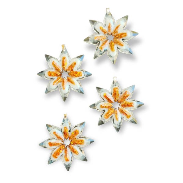 Kersthangers S White & Glitter Bronze