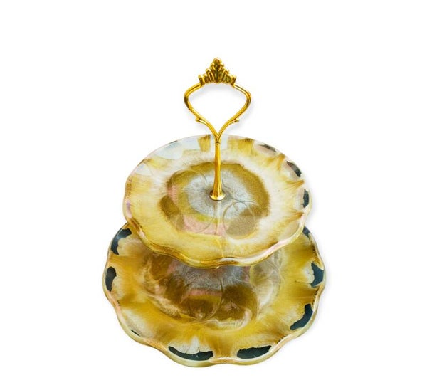 Etagère Goud, Wit & Parel Roze