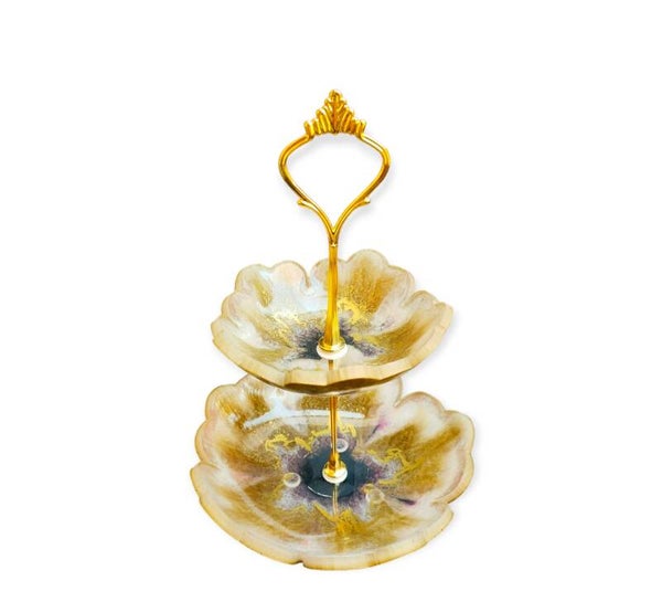Etagère Bloem White, Gold & Aurora Pink