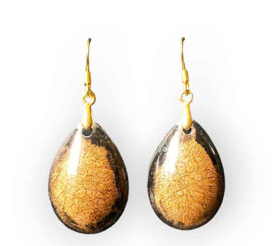 Oorbellen Black & Brons