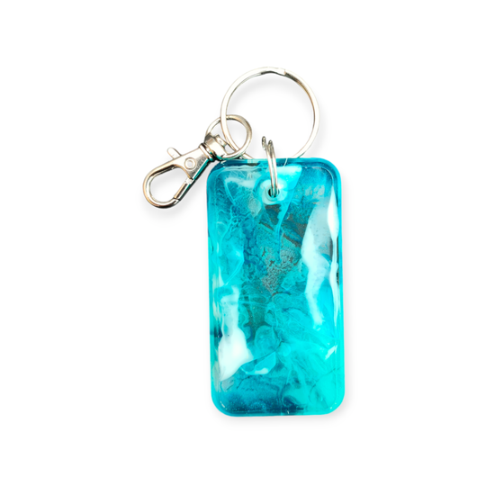 Unieke Handgemaakte Epoxy Sleutelhanger met Karabijnhaak (eventueel te personaliseren)