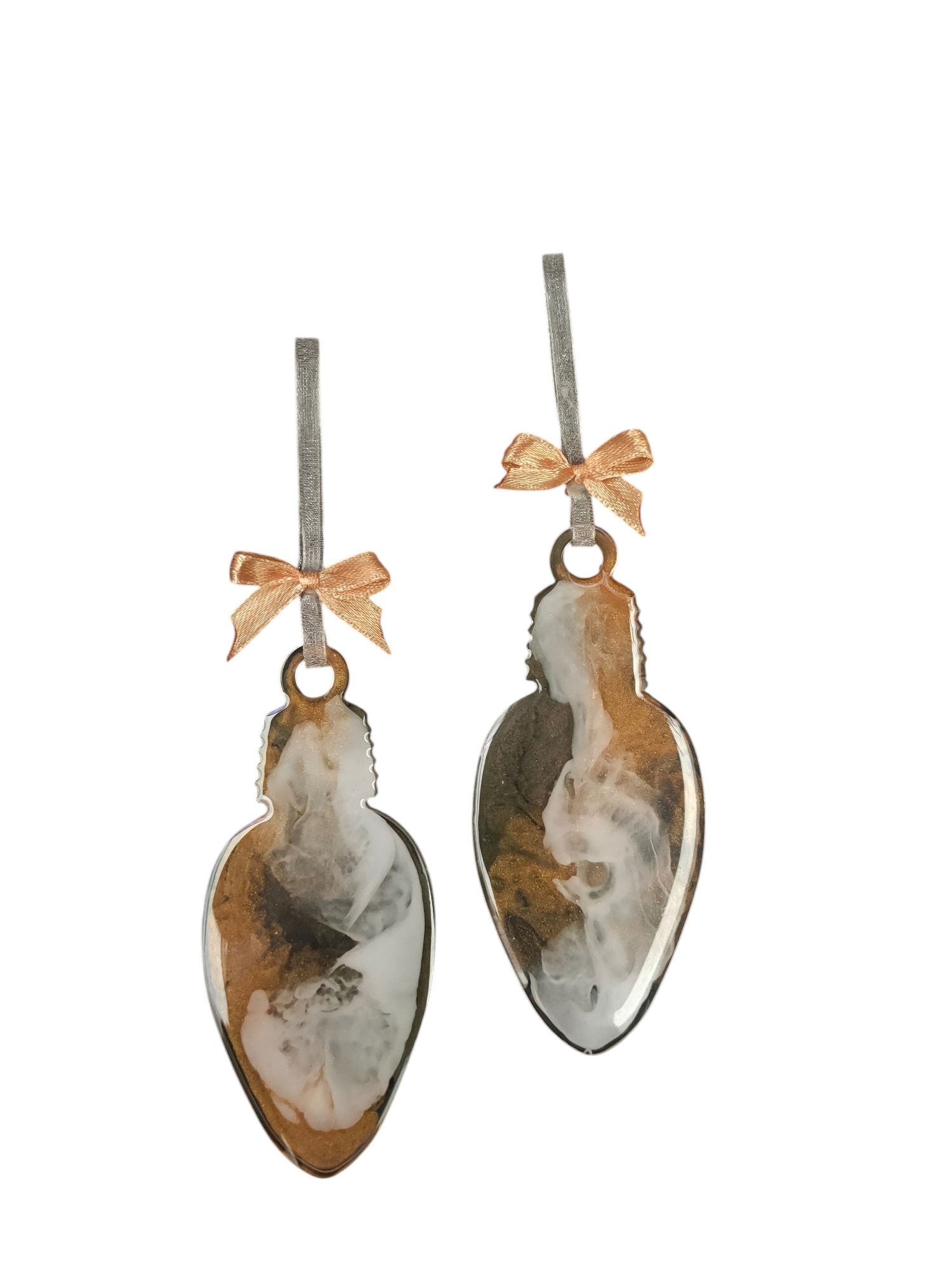 Unieke hoogwaardige kwaliteit handgemaakte epoxy kersthangers (set van 2 st.)