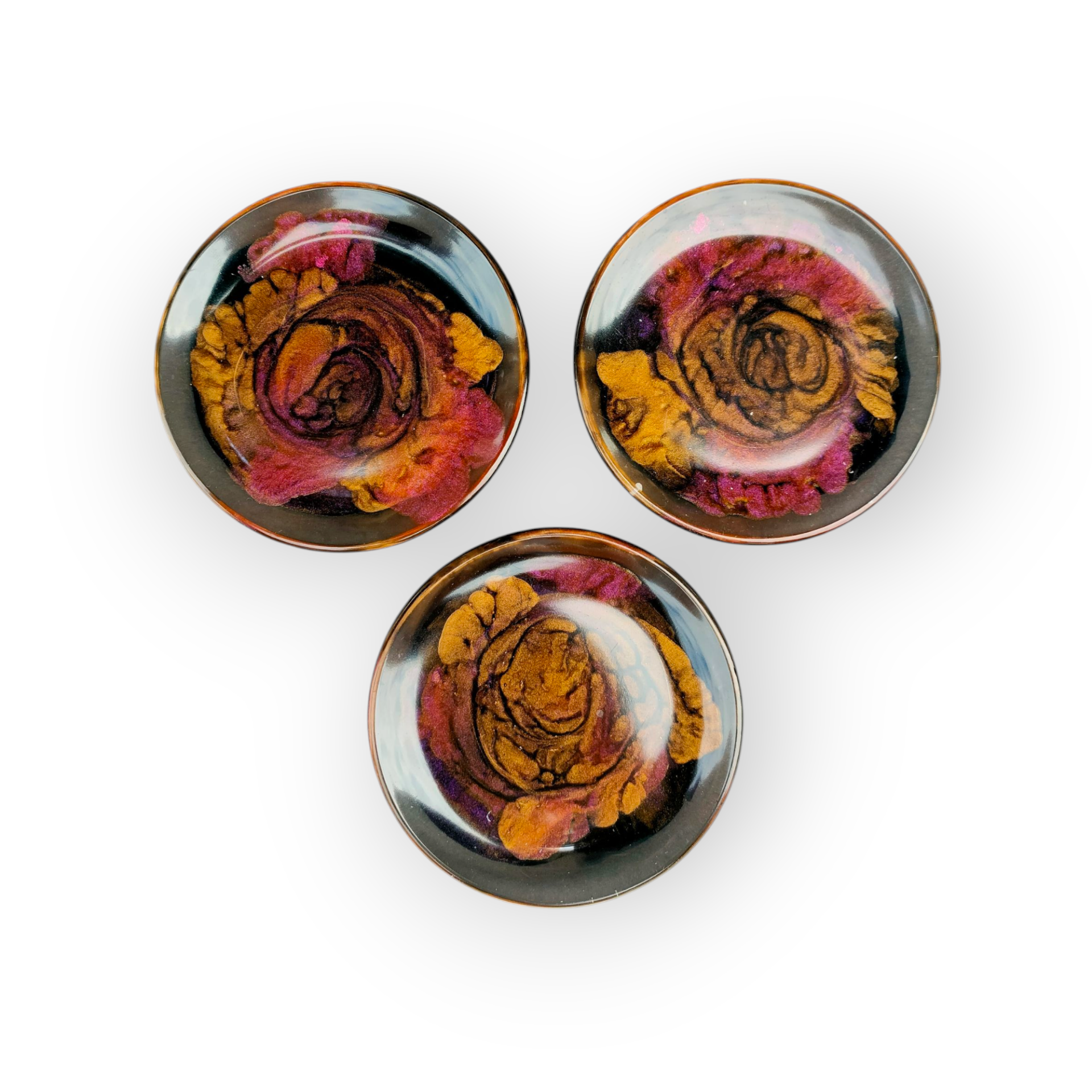 Thee tips / Thee zak onderzetter / Klein schaaltje / Amuseschaaltje (set van 3)