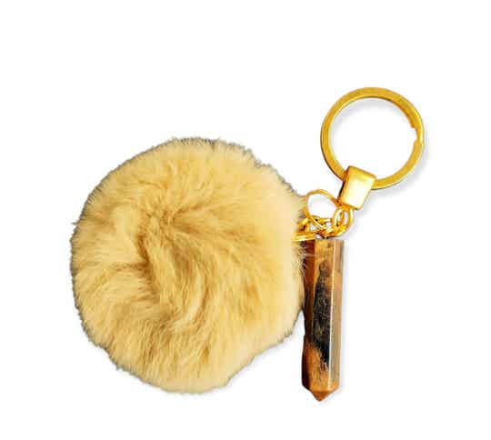 Luxe sleutelhanger met pompon