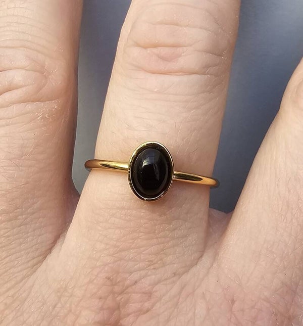 Mix & Match Collectie met Handgemaakte Steenringen! (Zwart)