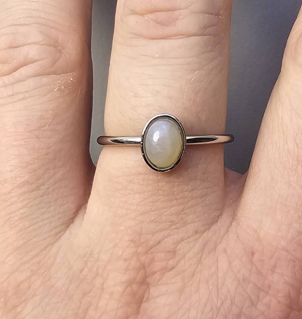 Mix & Match Collectie met Handgemaakte Steenringen! (Parel Blauw)