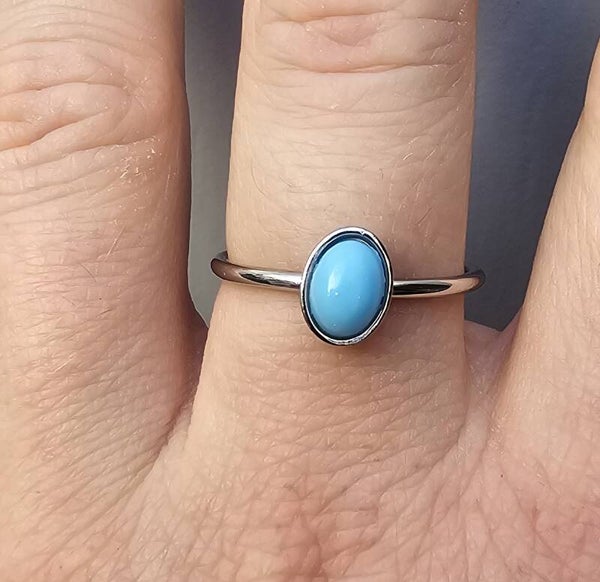 Mix & Match Collectie met Handgemaakte Steenringen! (Baby blauw)