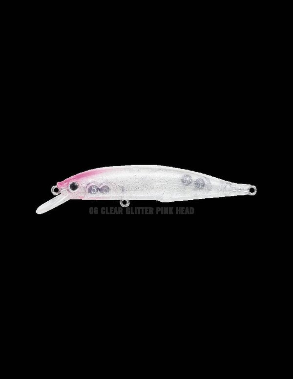 ATEC CRAZEE MINNOW 70S SW TUNED 70mm 6gr SINKING COLORE CLEAR GLITTER PINK HEAD