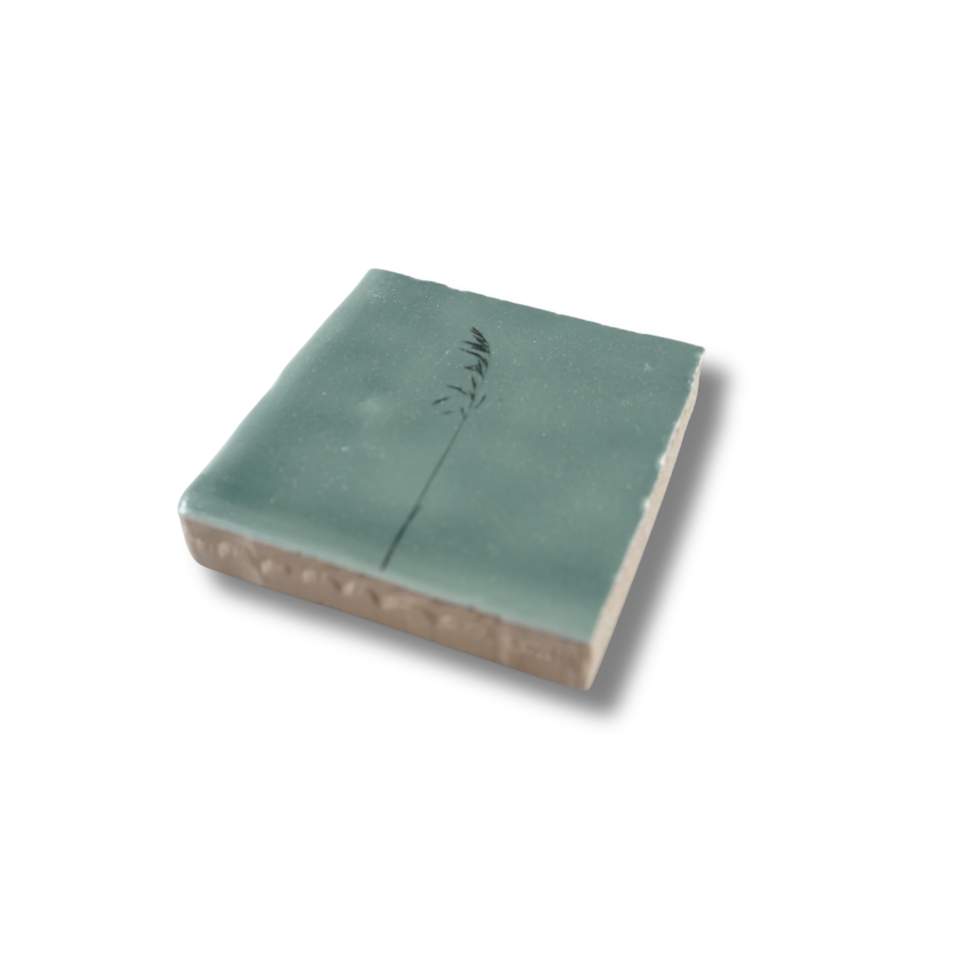 Tegeltje mini - Grashalm saliegroen 5x5 cm / In My Dreams Design