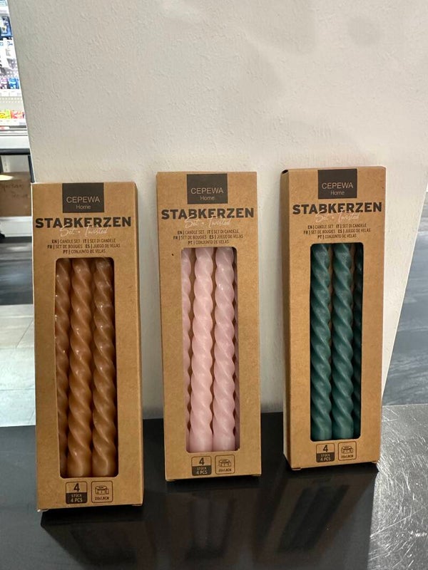 Stabkerzen Twisted 4er Set