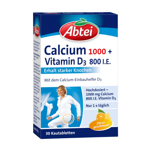 Abtei Calcium 1000 + D3 Osteo Vital Kautabletten 30 Stk, 113 g