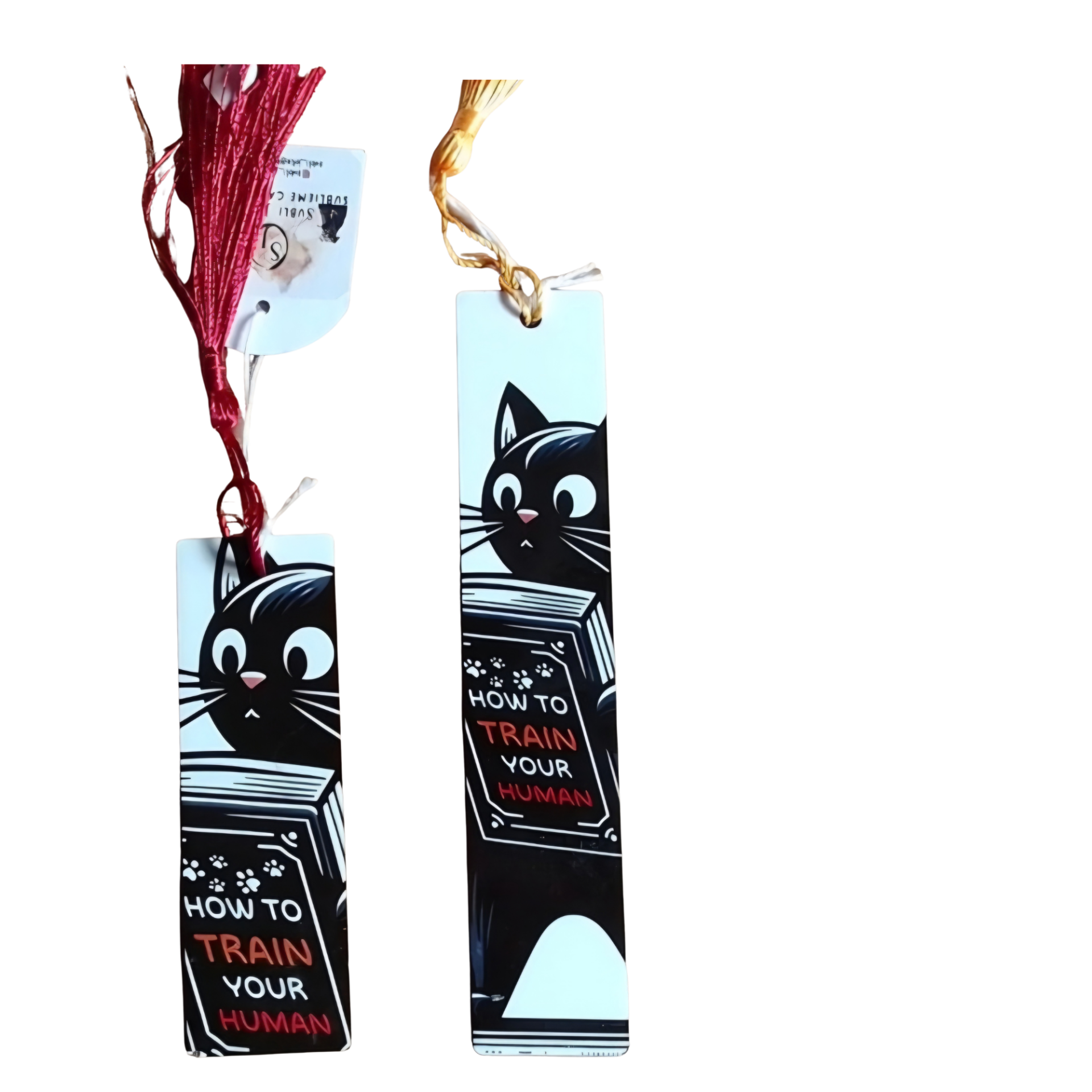 Bladwijzer met zwarte kat - "How to train your human"